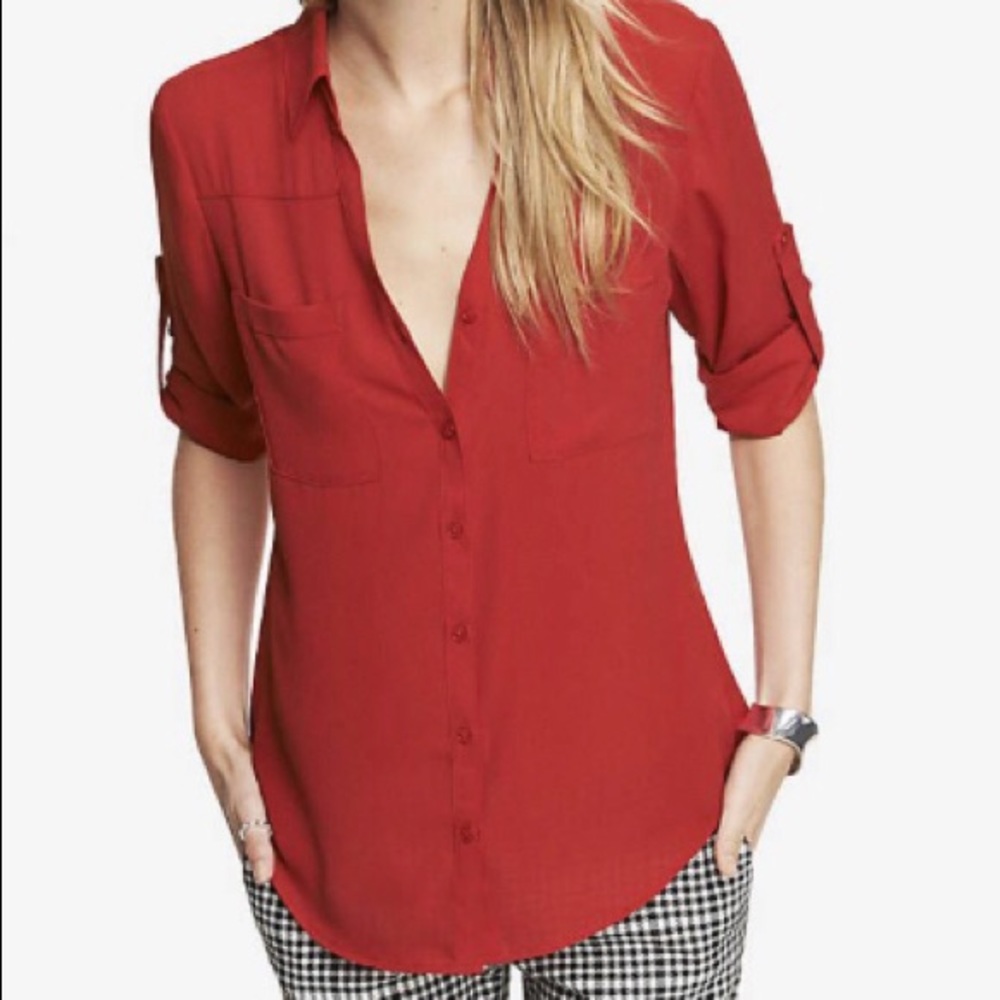 Express red portofino shirt